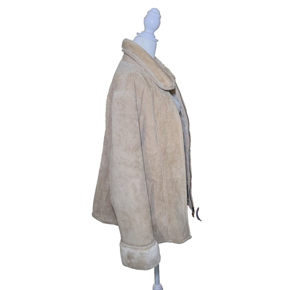 Vintage ZJazz Penny Lane Style Suede Leather Beige Women's Size Large Y2k Boho - Picture 5 of 10